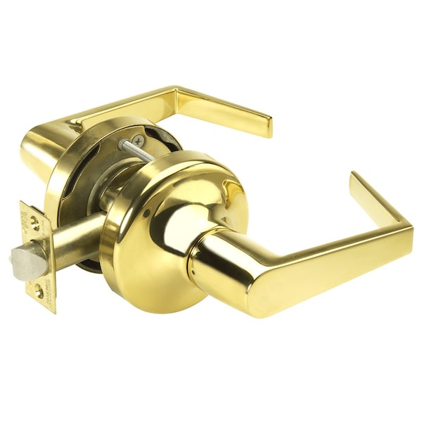 Yale Grade 2 Passage/Closet Latch Cylindrical Lock, Augusta Lever, Non-Keyed, Brght Brss Fnsh, Non-handed AU5301LN 605 - main